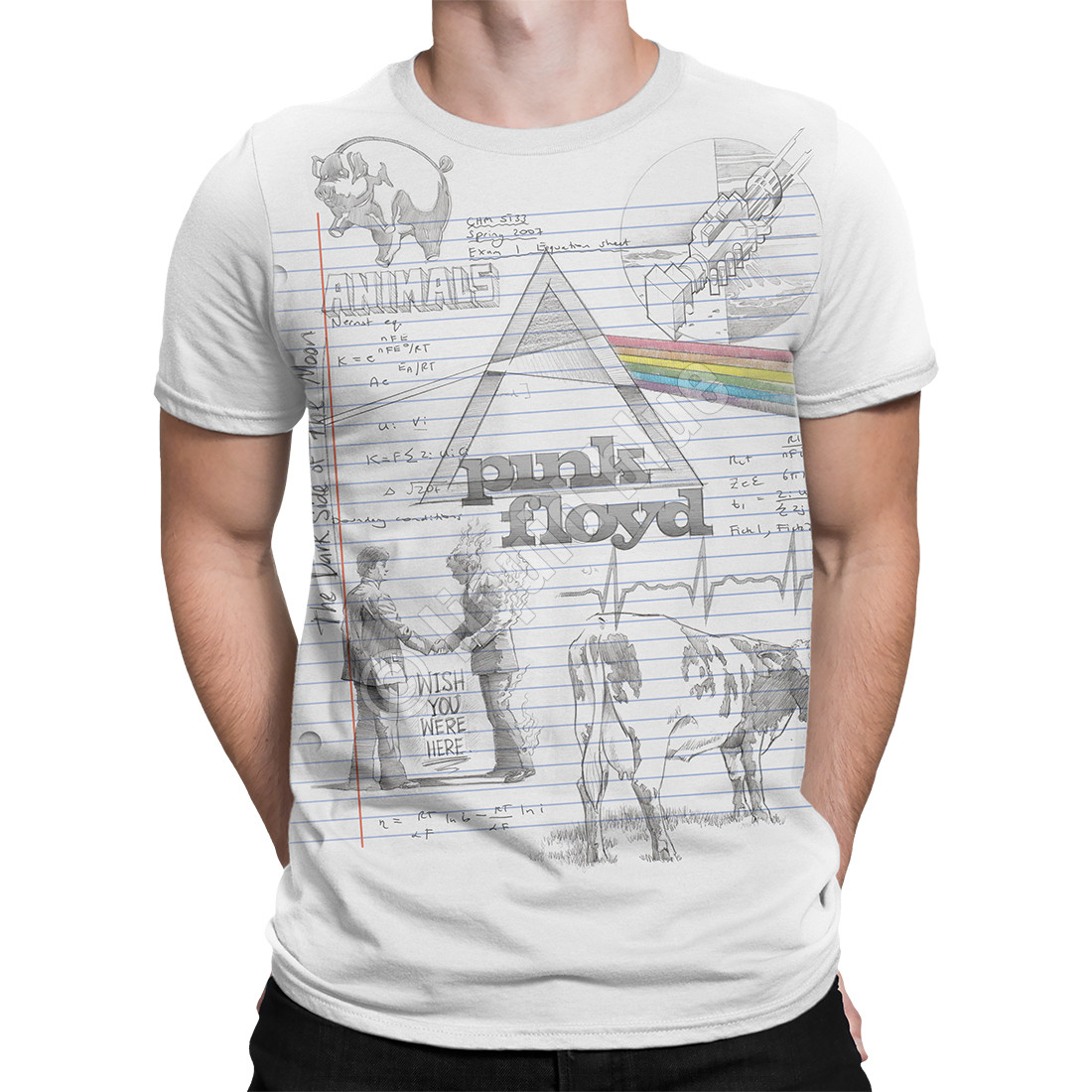 white pink floyd shirt