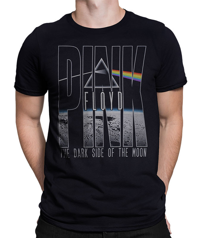 Pink Floyd Dark Side Orbit Black T-Shirt Tee Liquid Blue