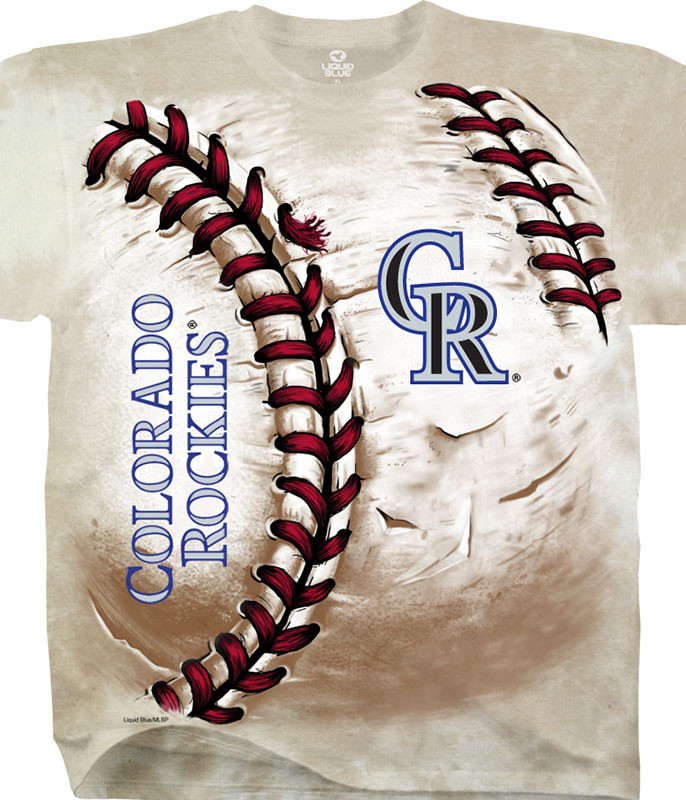 MLB Colorado Rockies Hardball Tie-Dye T-Shirt Tee Liquid Blue