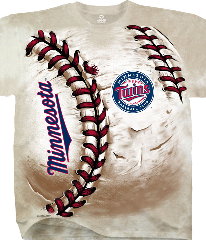 MLB Minnesota Twins Hardball Tie-Dye T-Shirt Tee Liquid Blue