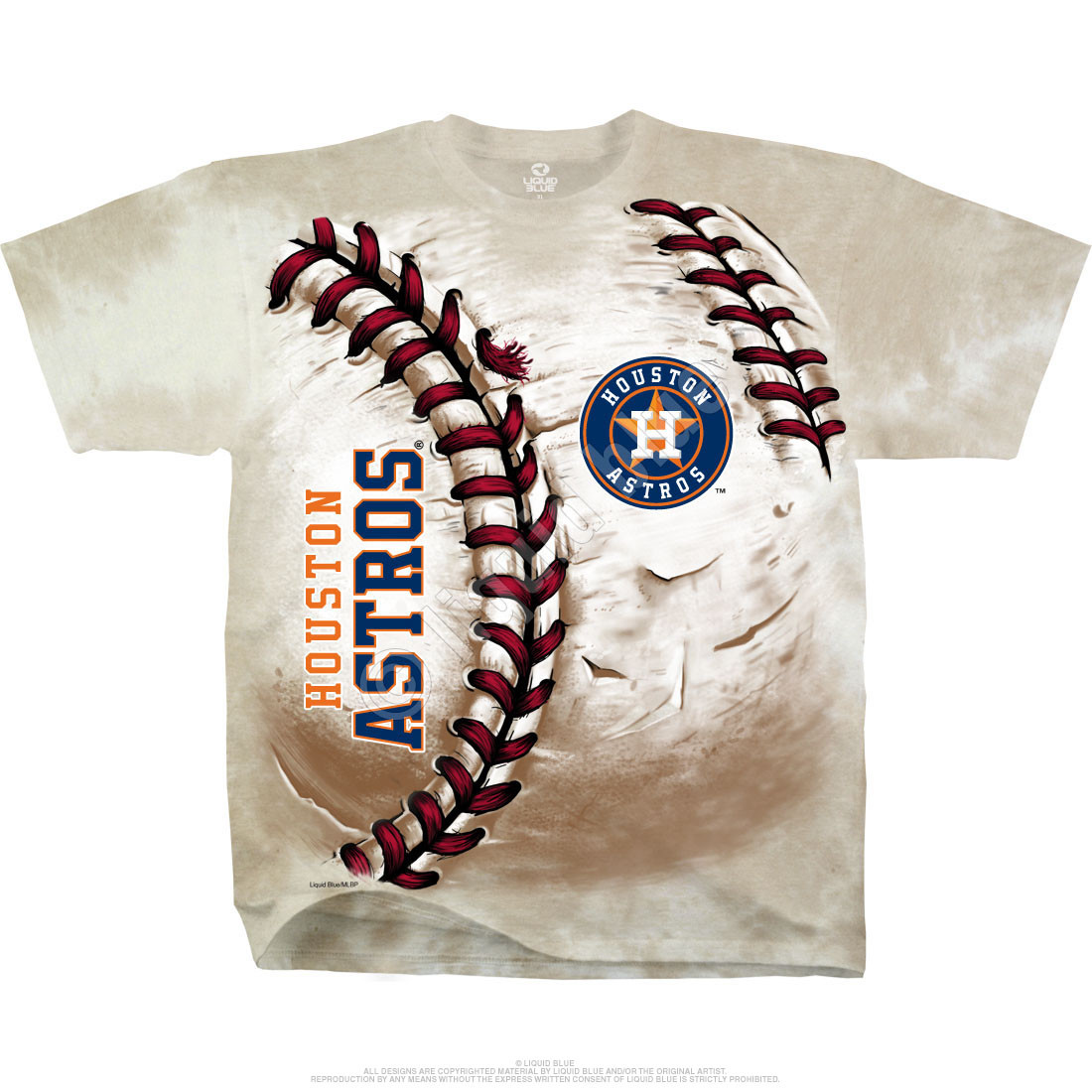 MLB Houston Astros Hardball TieDye TShirt Tee Liquid Blue