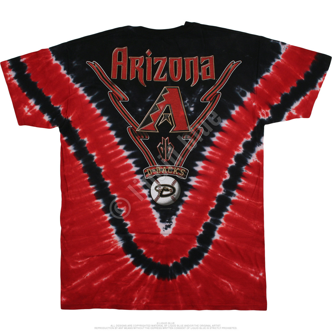 MLB Arizona Diamondbacks V Tie-Dye T-Shirt Tee Liquid Blue