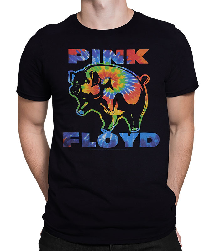 Pink Floyd Psychedelic Pig Black T-Shirt Tee Liquid Blue