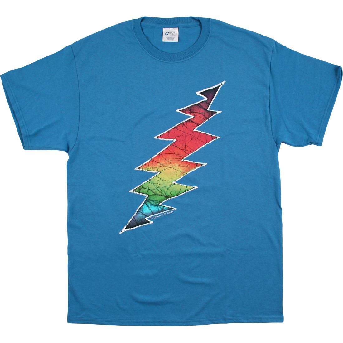 Grateful Dead GD Lightning Bolt Blue T-Shirt Tee Liquid Blue