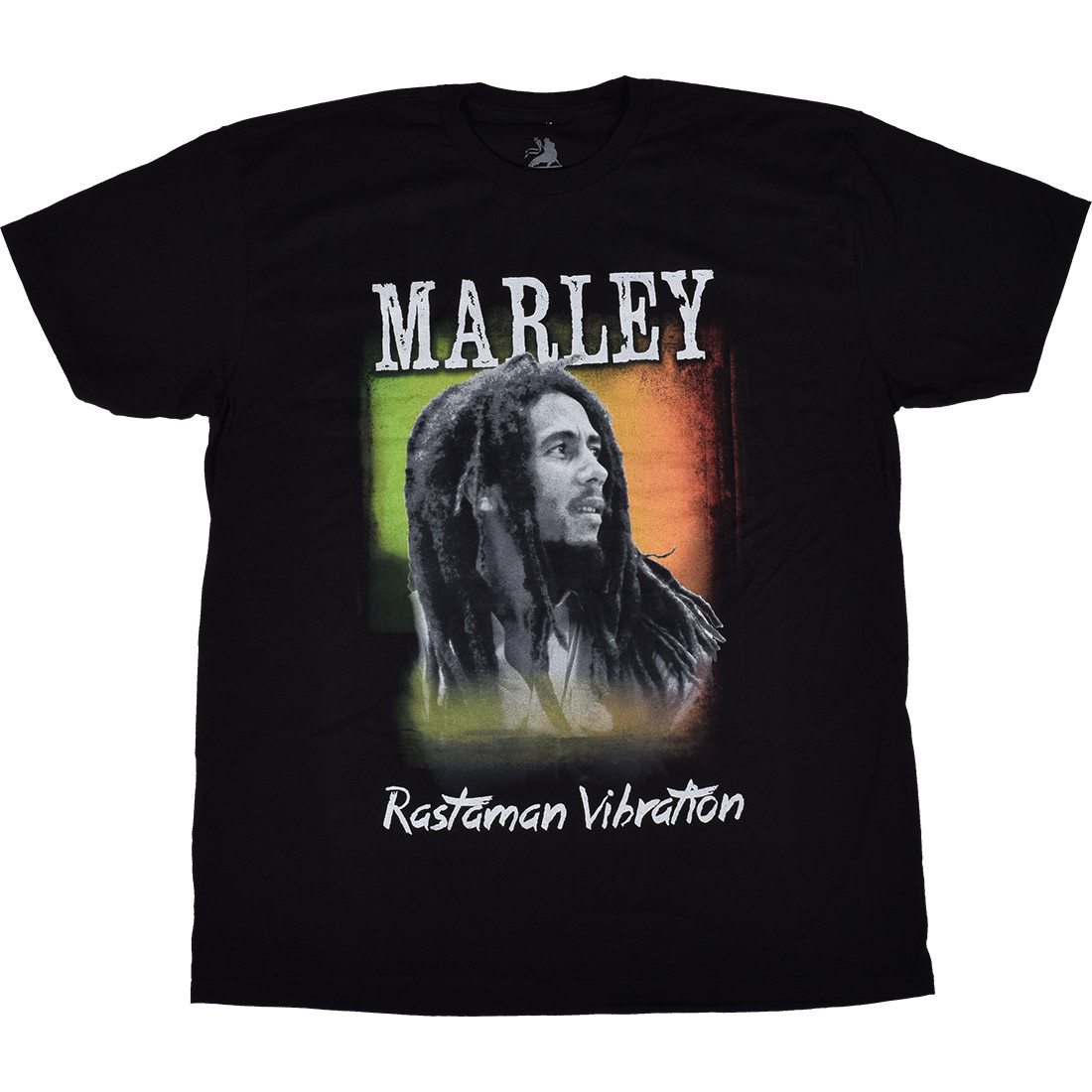 Bob Marley Rastaman Vibe Black T-Shirt Tee Liquid Blue