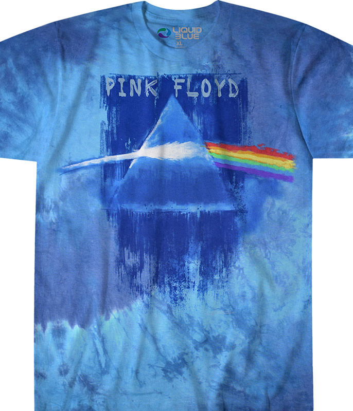 Pink Floyd Prism Paint Tie-dye T-shirt Tee Liquid Blue