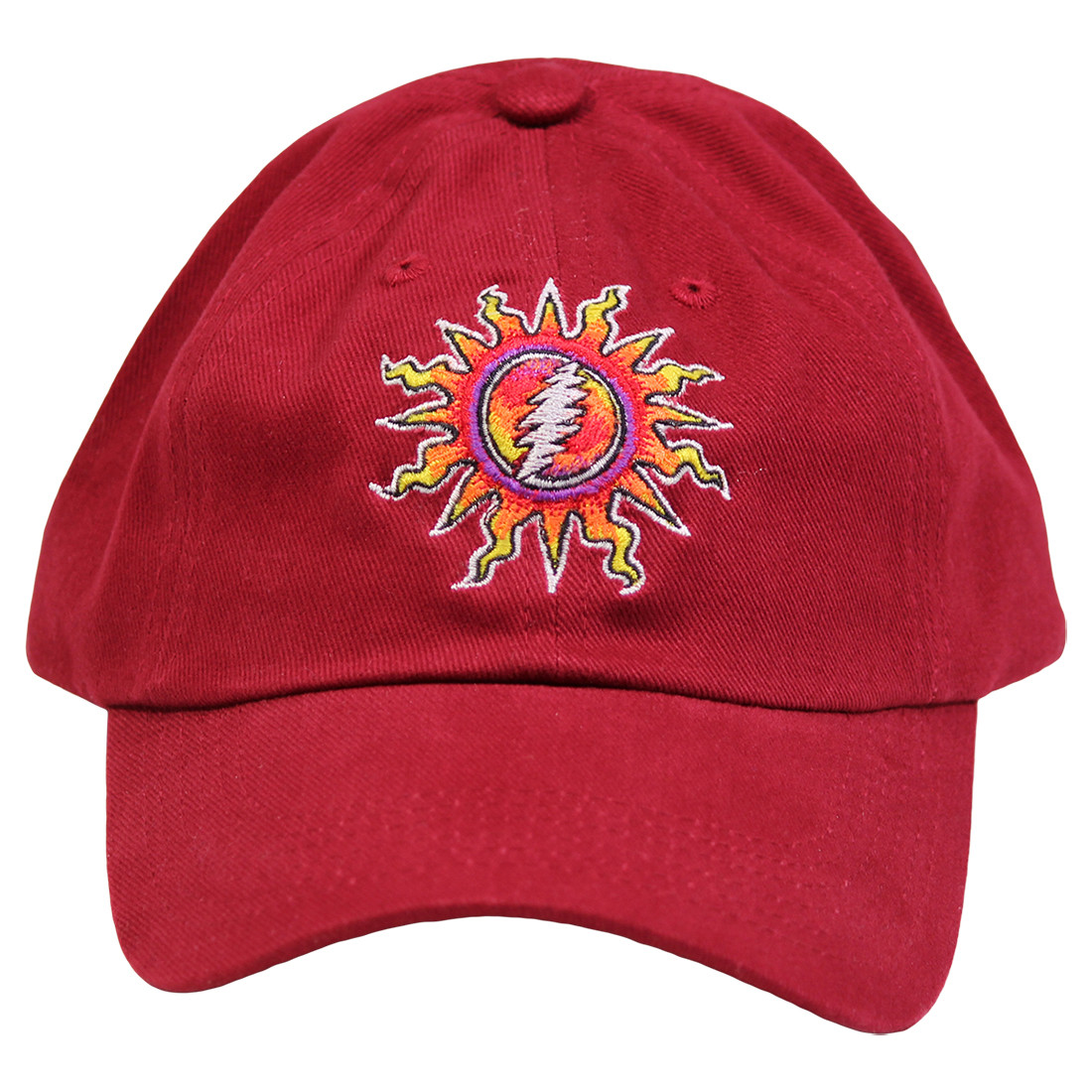 Grateful Dead Sunshine Lightning Red Hat Liquid Blue