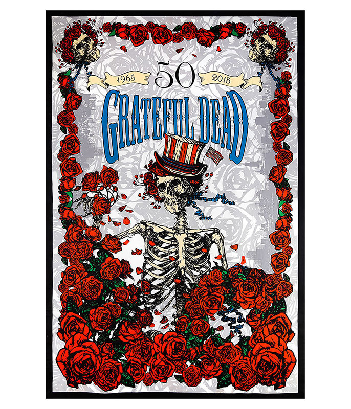 Grateful Dead GD 50th Anniversary 3D Tapestry Liquid Blue