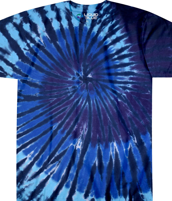 blue spiral tie dye