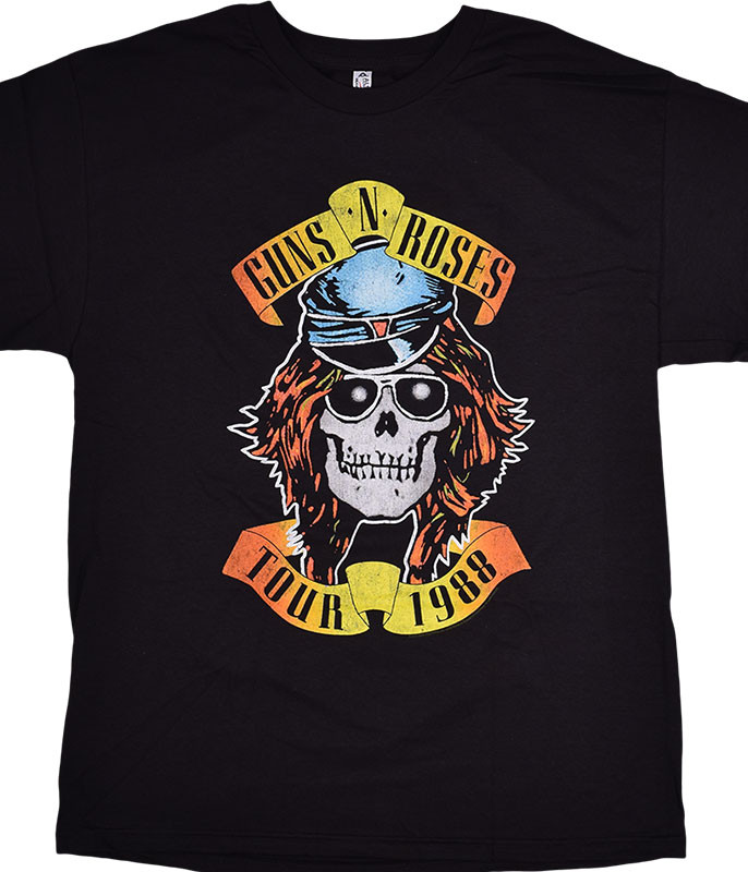 Guns N Roses GNR Appetite 1988 Tour Black T-Shirt Tee