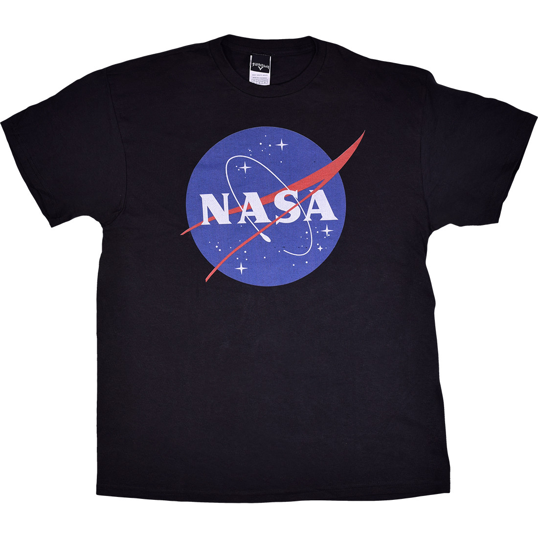 Space NASA Logo Black T-Shirt Tee Liquid Blue