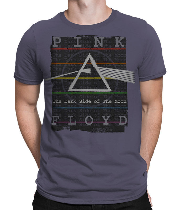 Pink Floyd Dark Side Stamp Athletic T-Shirt Tee Liquid Blue