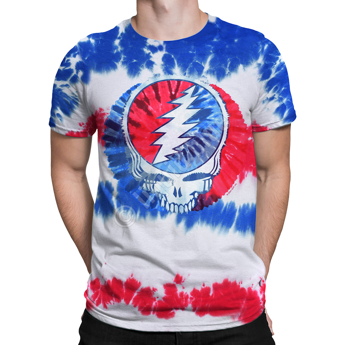 Grateful Dead American SYF Tie-Dye T-Shirt Tee Liquid Blue