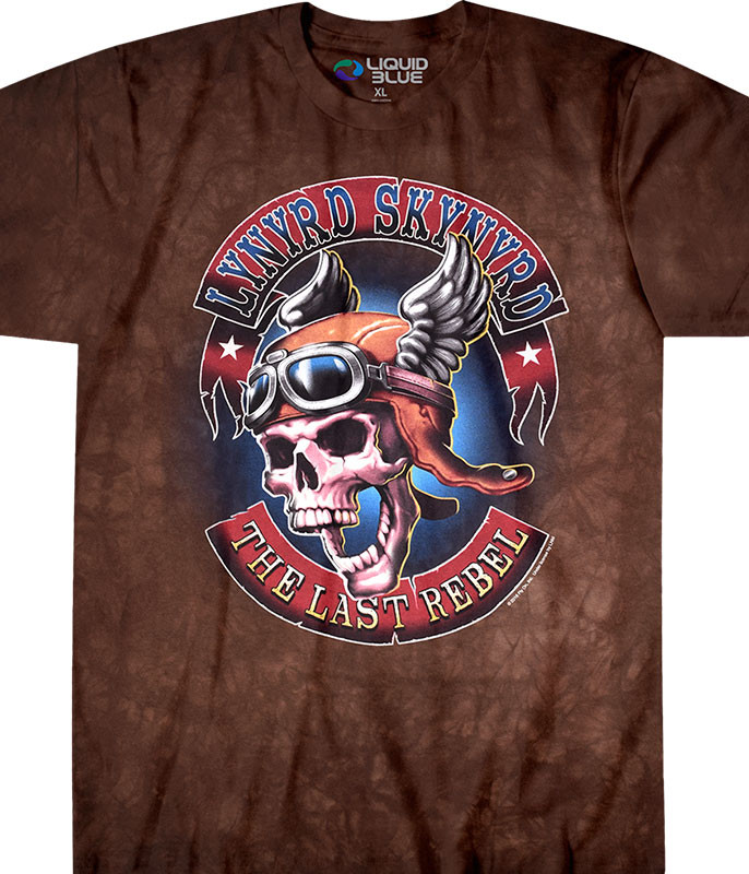 Lynyrd Skynyrd South Of Heaven Tie-Dye T-Shirt Tee Liquid Blue.