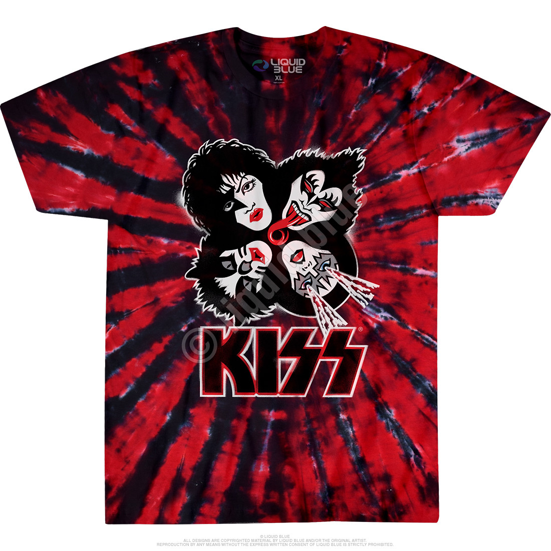 XL 2XL Tie Dye T-Shirt Kiss Hotter Than Hell M L