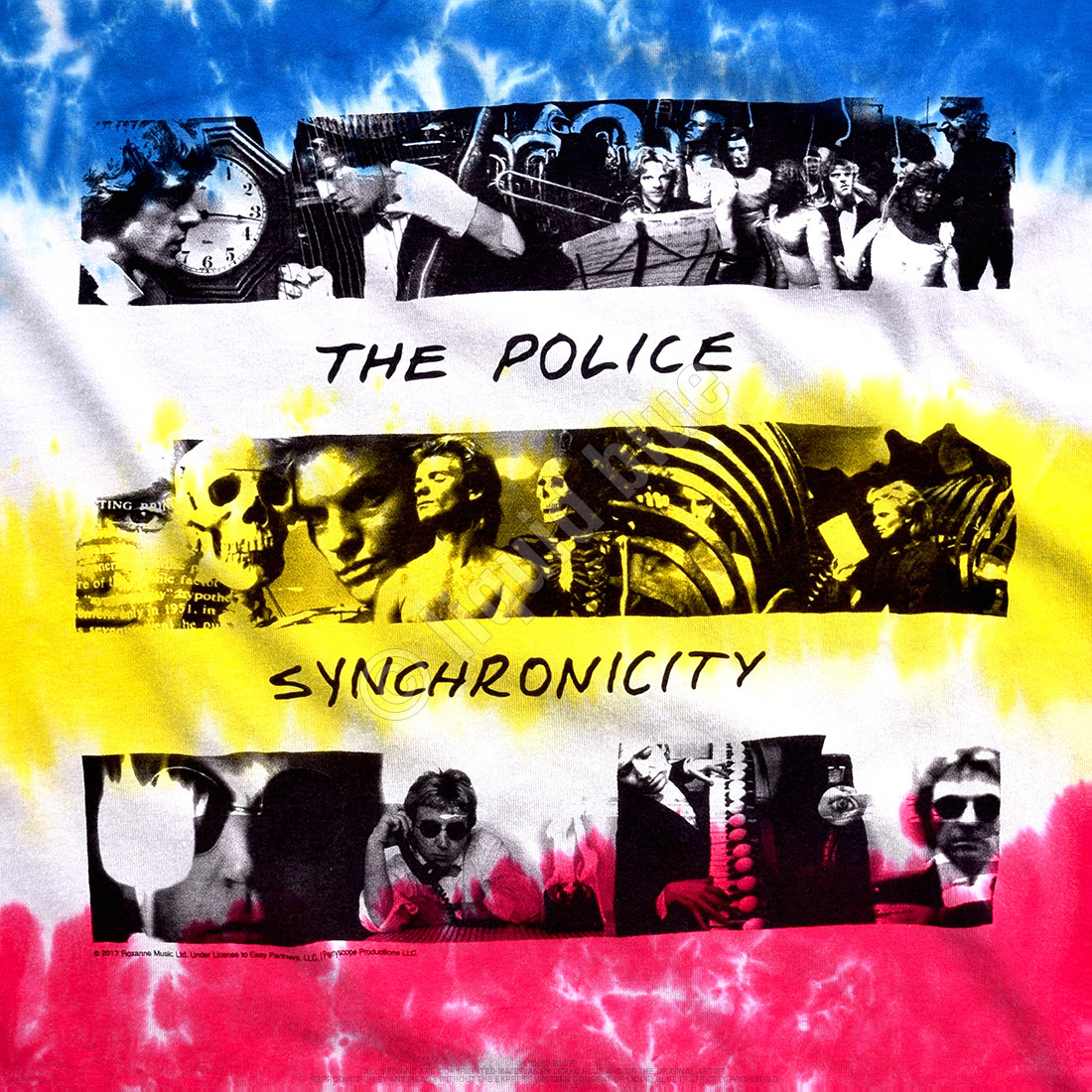 The Police Synchronicity Tie-Dye T-Shirt Tee Liquid Blue
