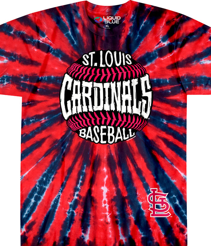 MLB St. Louis Cardinals Burst Tie-Dye T-Shirt Tee Liquid Blue