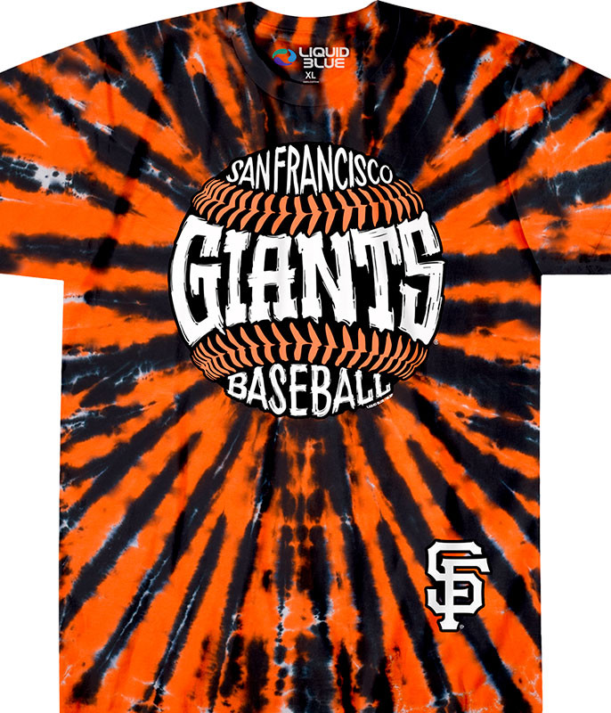 MLB San Francisco Giants Burst Tie-Dye T-Shirt Tee Liquid Blue