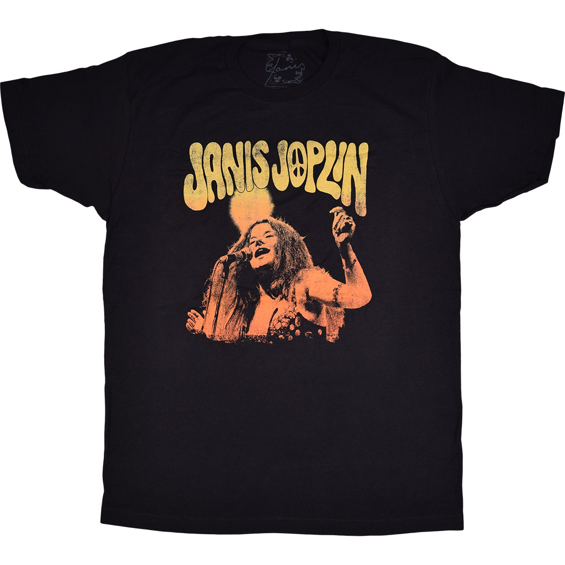 Janis Joplin Live Black Athletic T-Shirt