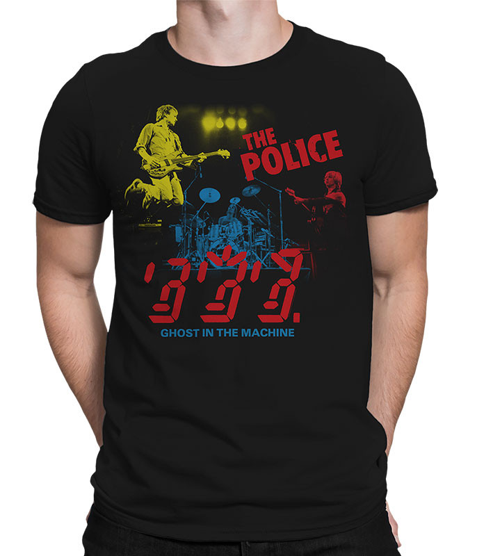 THE POLICE IN CONCERT BLACK ATHLETIC T-SHIRT