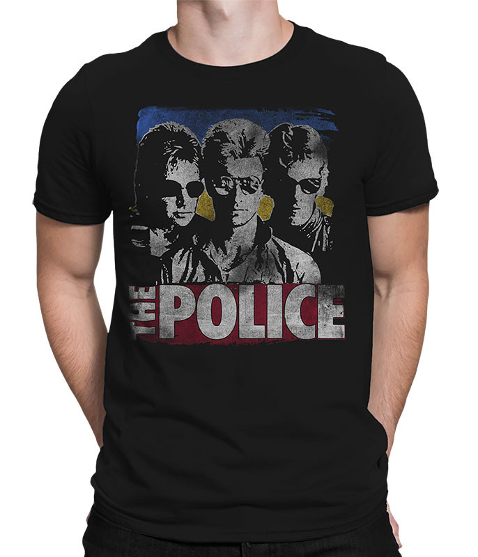 The Police Greatest Hits Black Athletic T-Shirt Tee Liquid Blue