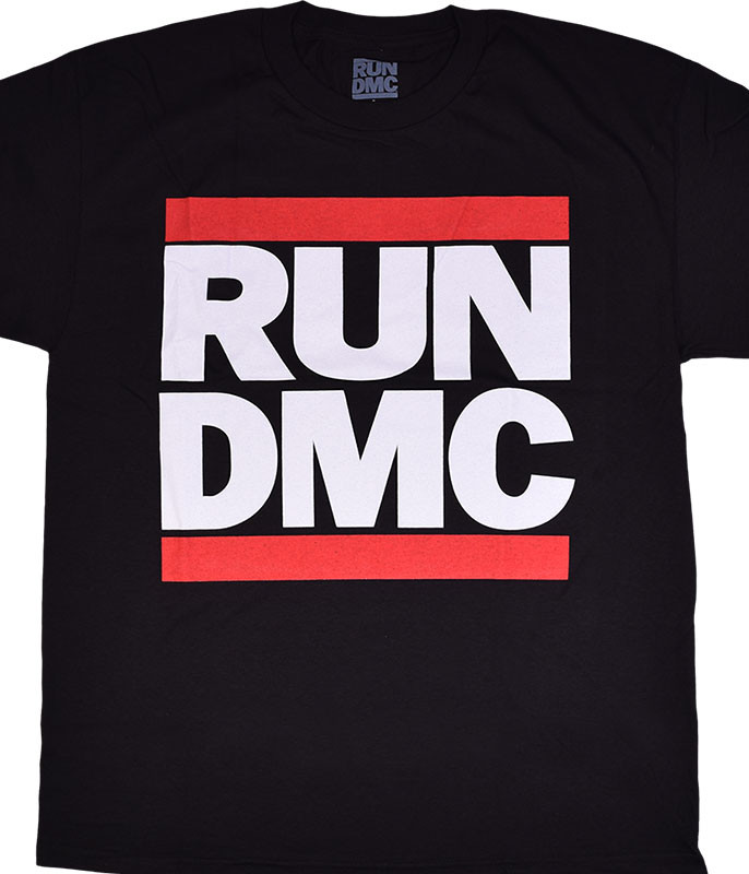 RUN DMC Classic Logo Black T-Shirt Tee