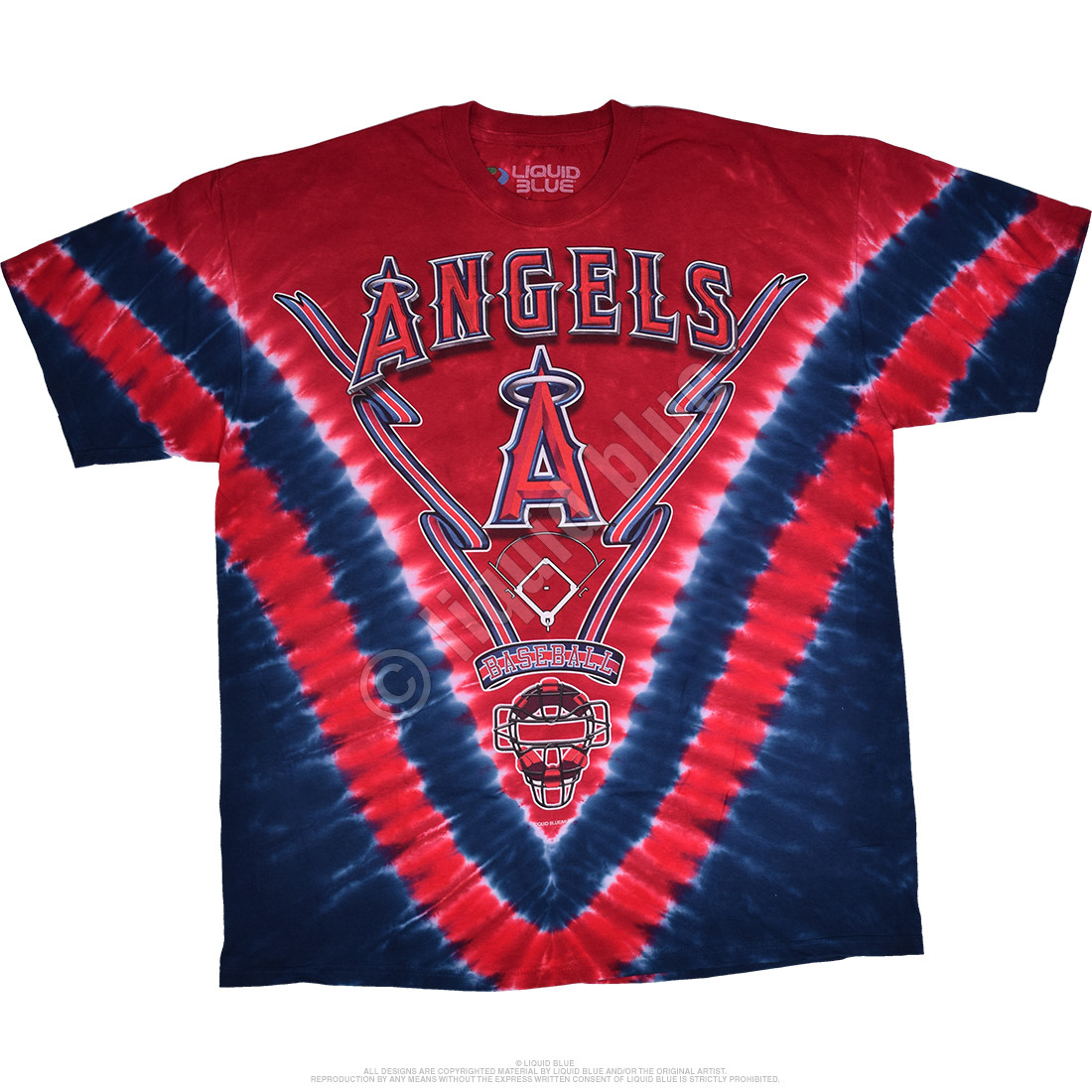 MLB Los Angeles Angels V Tie-Dye T-Shirt Tee Liquid Blue