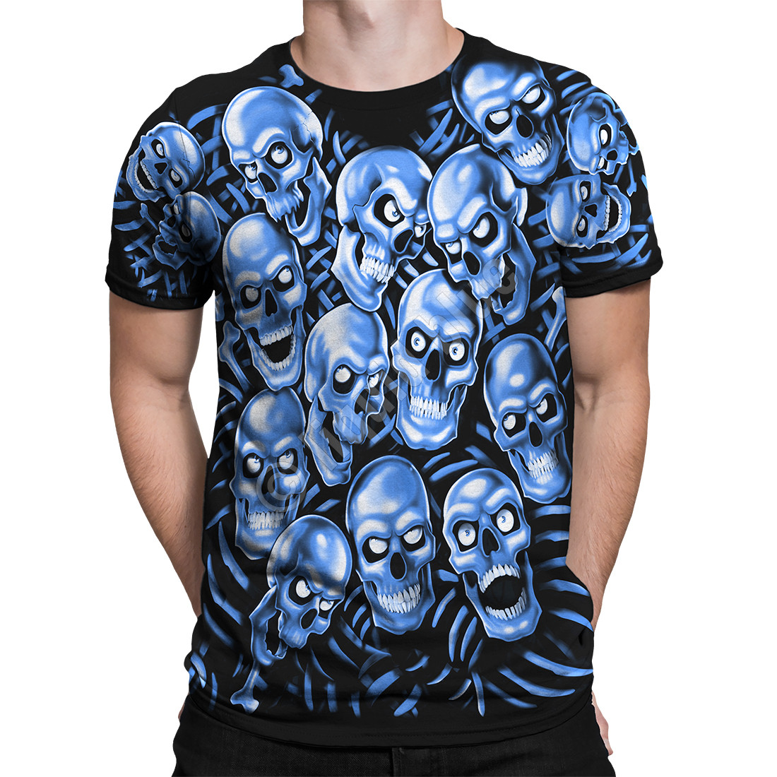 liquid blue skull t shirt travis scott