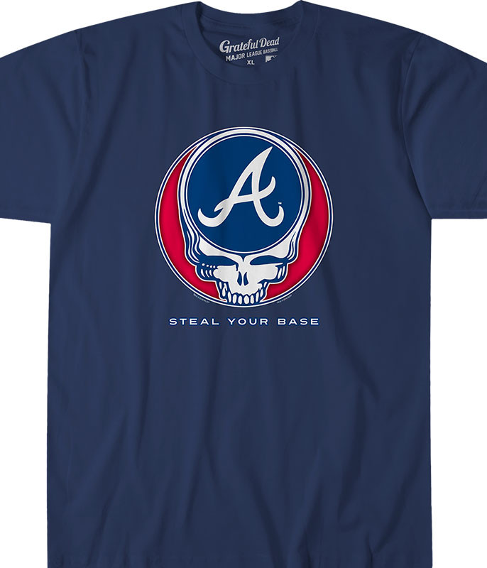 MLB Atlanta Braves GD Steal Your Base Navy Athletic T-Shirt Tee Liquid Blue