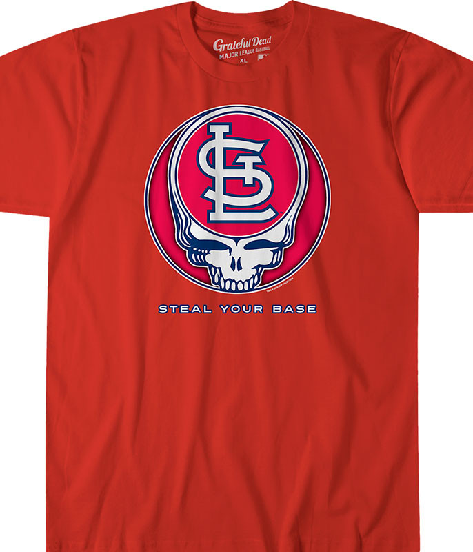 MLB St. Louis Cardinals GD Steal Your Base Red Athletic T-Shirt Tee Liquid Blue