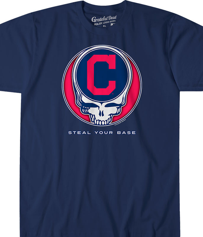 MLB Cleveland Indians GD Steal Your Base Navy Athletic T-Shirt Tee Liquid Blue
