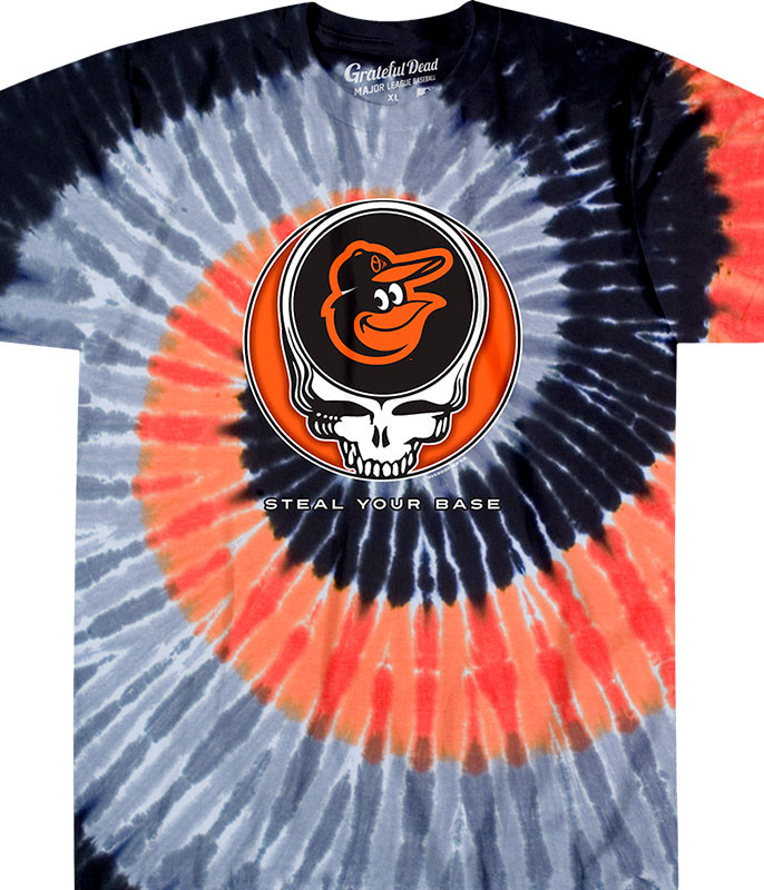 BALTIMORE ORIOLES STEAL YOUR BASE TIE-DYE T-SHIRT