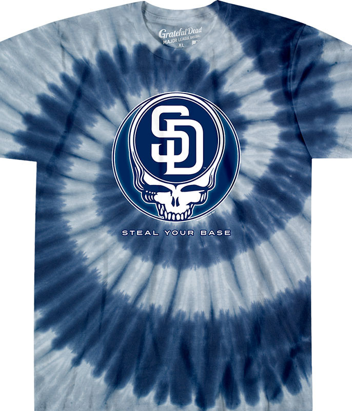 MLB San Diego Padres GD Steal Your Base Tie-Dye T-Shirt Tee Liquid Blue