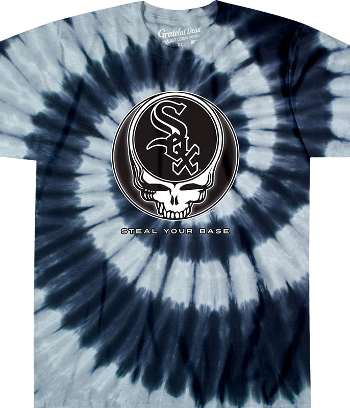 MLB Chicago White Sox GD Steal Your Base Tie-Dye T-Shirt Tee Liquid Blue