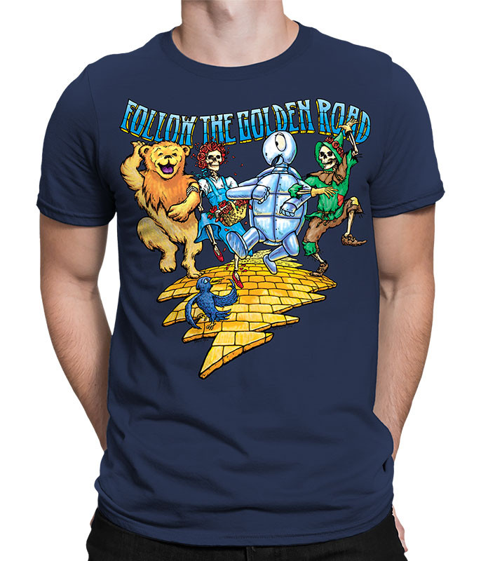 Grateful Dead Golden Road Navy T-Shirt Tee Liquid Blue
