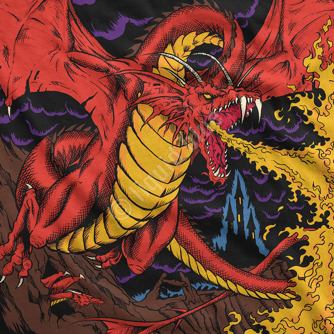 Dark Fantasy Dragon Black T Shirt Tee Liquid Blue Dark Fantasy Dragon Black T Shirt Tee Liquid Blue