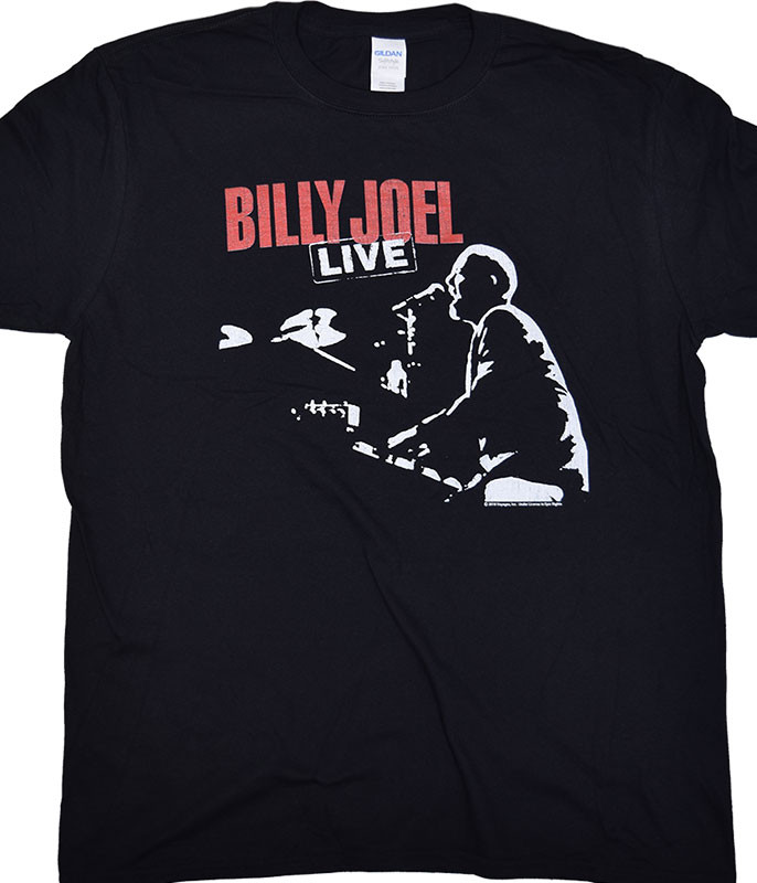 Billy Joel 81 Tour Black T-Shirt Tee Liquid Blue