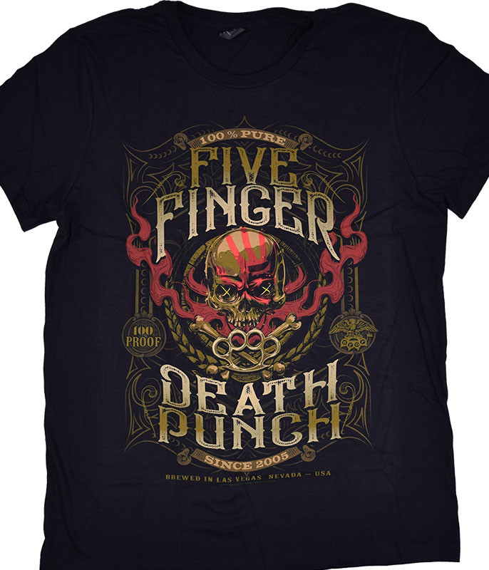 Five Finger Death Punch Hundred Proof Black T-Shirt Tee