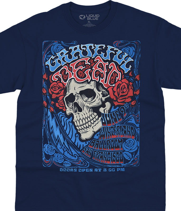 Grateful Dead Let It Grow Tie-Dye T-Shirt Tee Liquid Blue