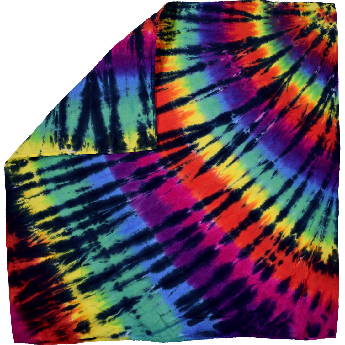 Rainbow Spiral Streak Tie-Dye Bandana