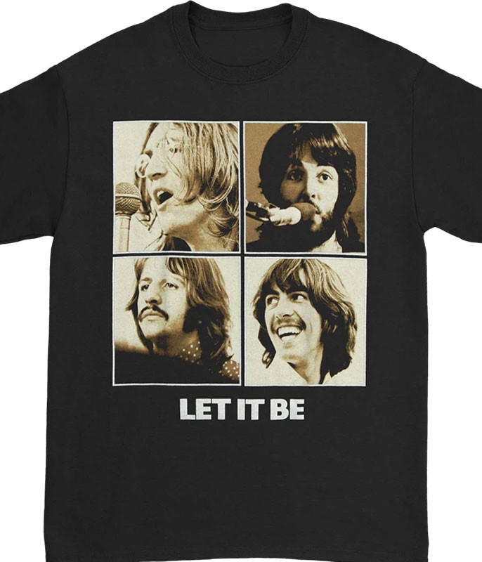 Beatles Let It Be Black T-Shirt Tee