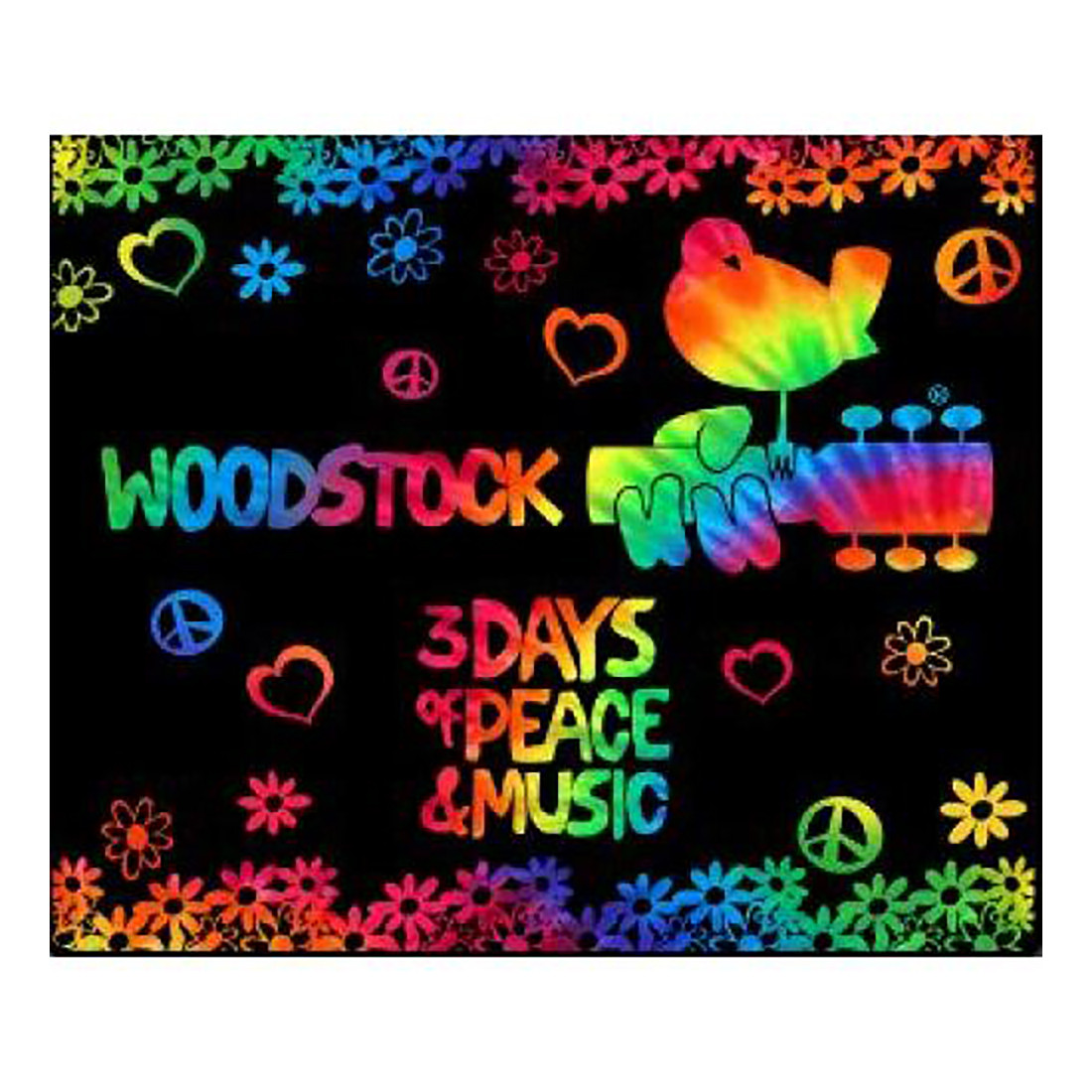 Woodstock 3 Days TieDye Fleece Blanket Liquid Blue