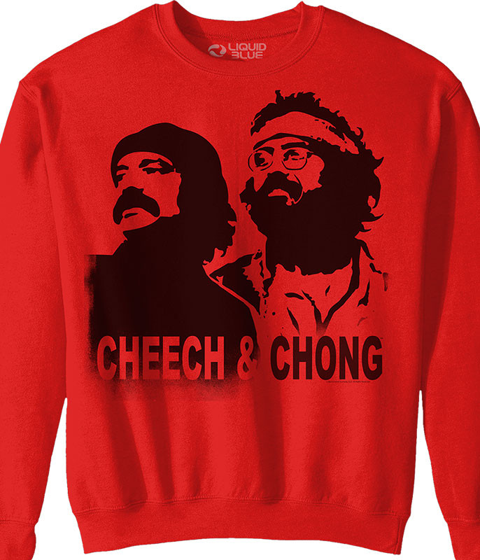 Cheech and Chong Stencil Red Sweatshirt Tee