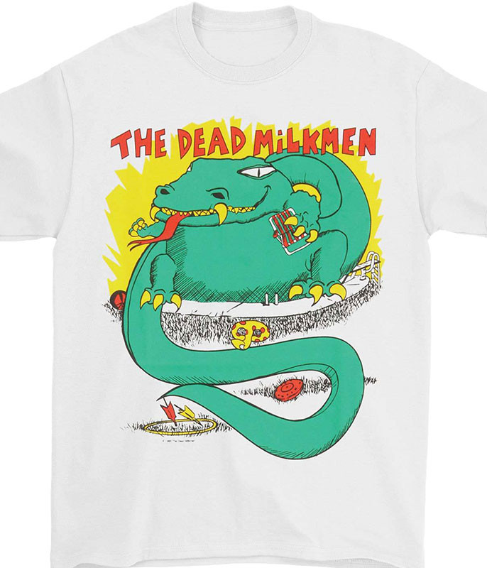 Dead Milkmen Big Lizard White T-Shirt Tee