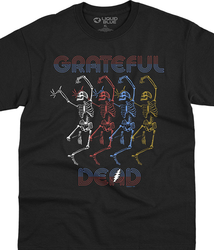 Grateful Dead Steal Marquee Dead Black T-Shirt Tee Liquid Blue