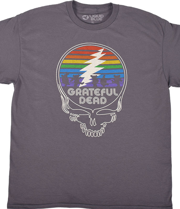 Grateful Dead Spectrum SYF Grey T-Shirt Tee Liquid Blue