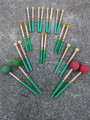 Rasta themed Steelband Mallet Package consists of 4 lead/tenor mallets, 3 Double Second mallets, 2 Guitar/Cello mallets, and 2 6Bass mallets. 