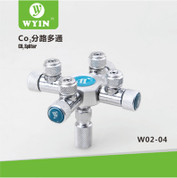  Wyin 4 Way CO2 Splitter - Metal CO2 Flow Controller
