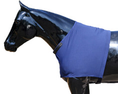 Help protect your horse's shoulders against blanket rub by using a Sleazy Sleepwear for Horses™ Shoulder Guard. It also provides additional warmth for the shoulders. The neck opening is enhanced inside with a fleece band, and the neck opening is made adjustable with Velcro tabs. The fleece shoulder guards are made from polyester and spandex and are available in 7 sizes. Fleece Shoulder Guards are available in BLACK ONLY.  Other features include;

 •Generously sized patterns.
 •4-way stretch, premium, fabrics.
 •All closures use a special, low profile, high strength, hook & loop fastener, for maximum strength, reliability, and ease of use.
 •Fully finished hems with encased elastic for durability, and heavy duty, fully hemmed, girth elastic.