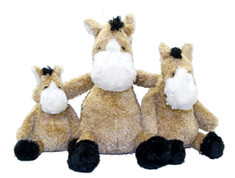 Available in 3 sizes this super soft cuddly horse makes a great gift for horse lovers of all ages. The Pudgy Horse is tan with a cream muzzle and black mane and tail. Approx. sizes, Small 7in., Medium 9.5in., and Large 13in.